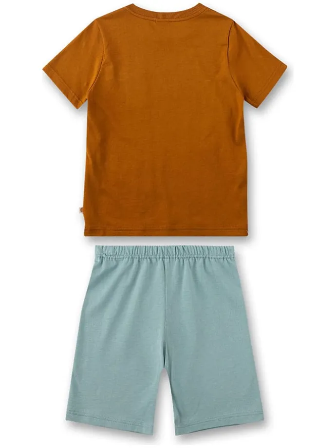 Pyjama in Hellblau/ Hellbraun