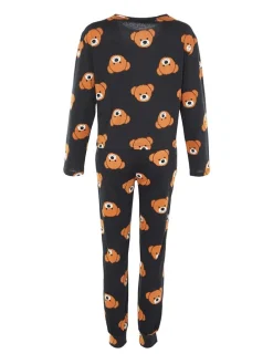 Pyjama in Schwarz/ Hellbraun