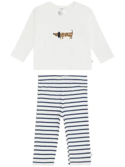 Pyjama in Weiß/ Blau
