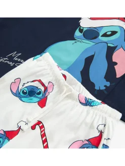 Pyjama in Weiß/ Dunkelblau