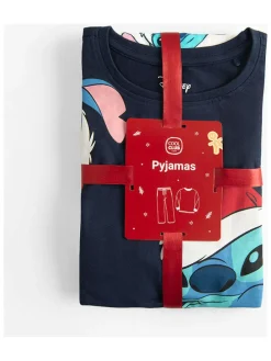 Pyjama in Weiß/ Dunkelblau