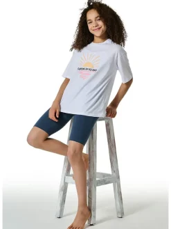 Pyjama in Weiß/ Dunkelblau