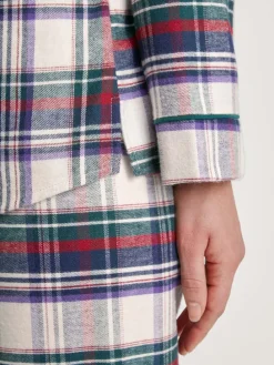 Pyjama in Weiß/ Dunkelblau/ Grün