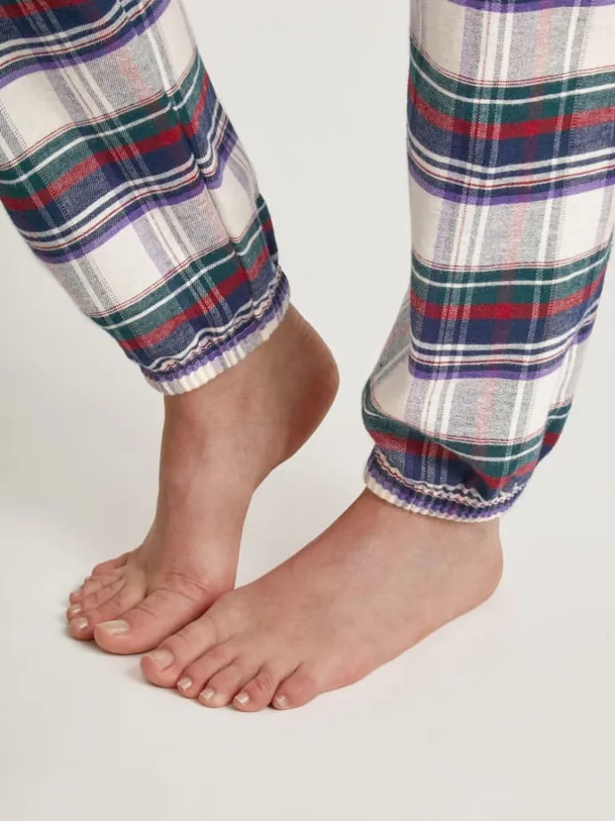 Pyjama in Weiß/ Dunkelblau/ Grün