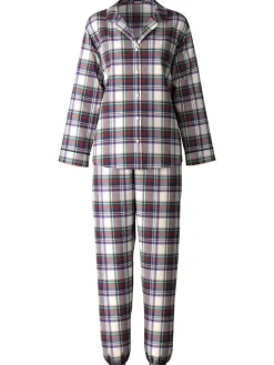 Pyjama in Weiß/ Dunkelblau/ Grün