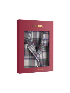 Pyjama in Weiß/ Dunkelblau/ Grün