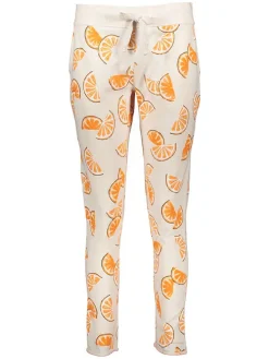 Pyjama-Hose in Creme/ Orange