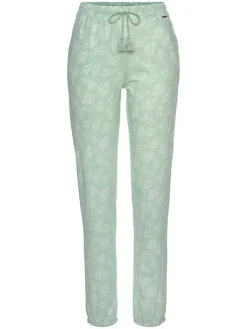 Pyjama-Hose in Hellgrün/ Weiß