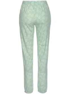 Pyjama-Hose in Hellgrün/ Weiß