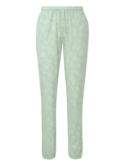 Pyjama-Hose in Hellgrün/ Weiß