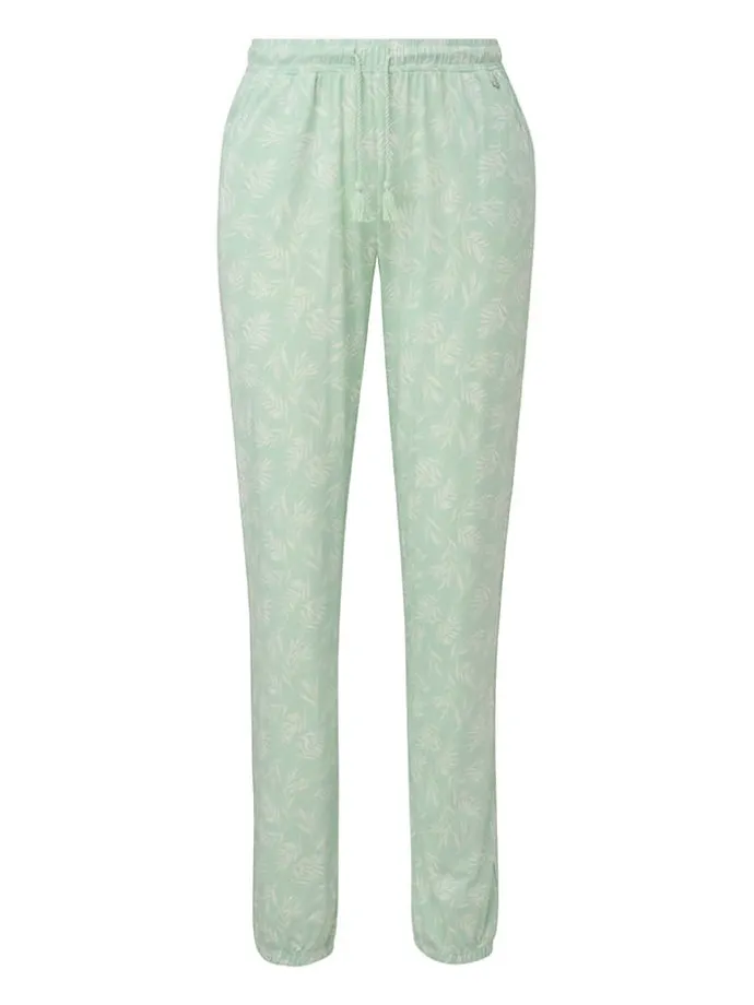 Pyjama-Hose in Hellgrün/ Weiß