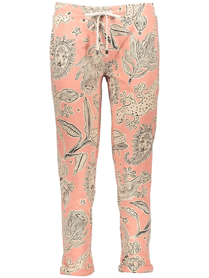 Pyjama-Hose in Rosa/ Beige