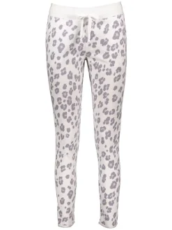 Pyjama-Hose in Weiß/ Flieder