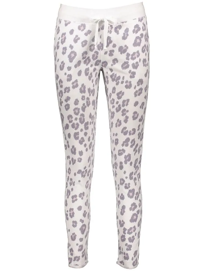 Pyjama-Hose in Weiß/ Flieder