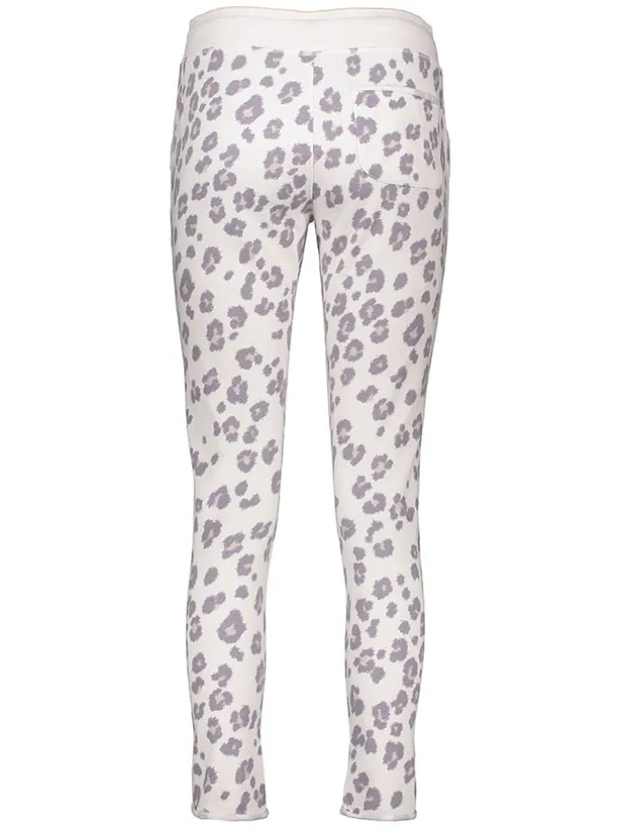 Pyjama-Hose in Weiß/ Flieder