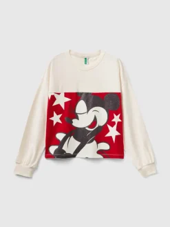 Pyjamaoberteil in Creme/ Rot