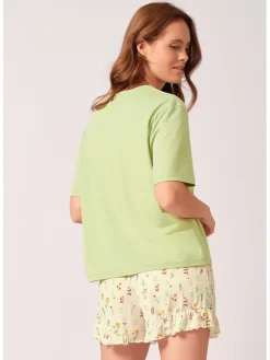 Pyjama-Oberteil in Grün