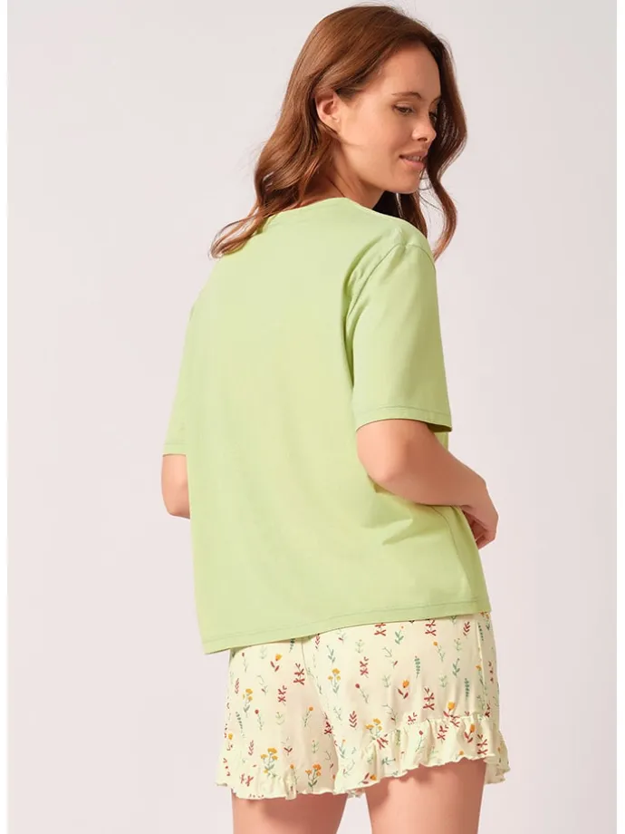 Pyjama-Oberteil in Grün