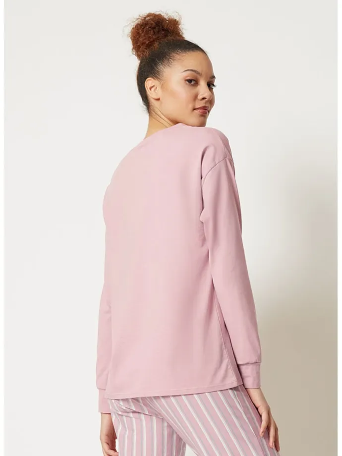 Pyjama-Oberteil in Rosa