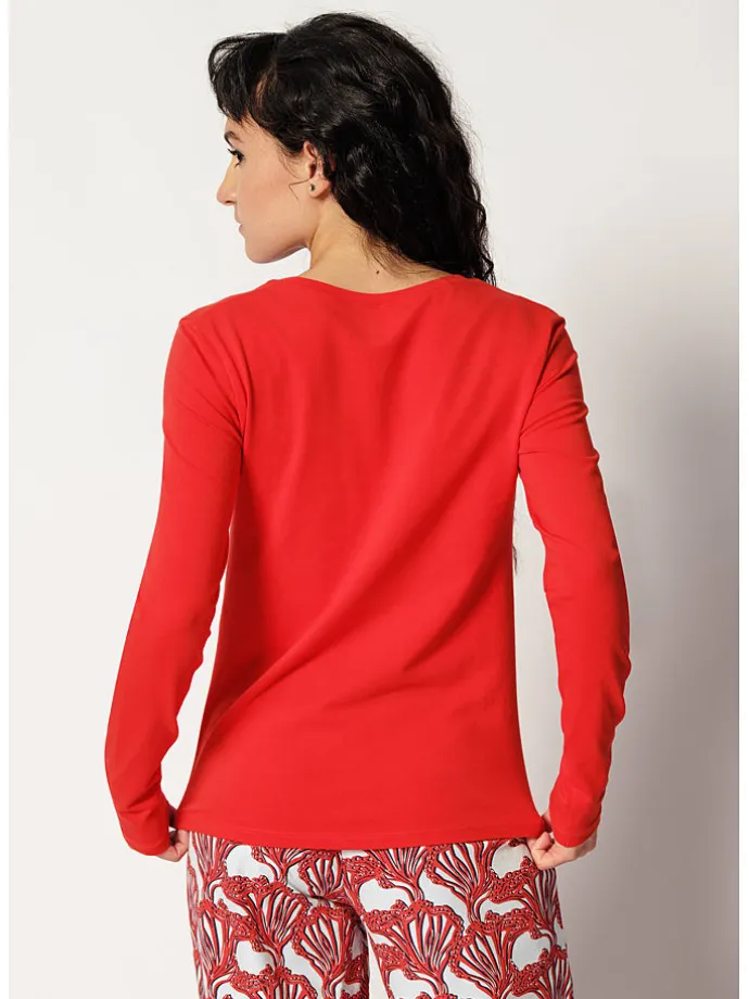 Pyjama-Oberteil in Rot