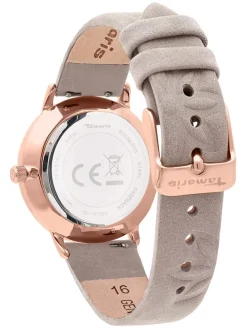 Quarzuhr in Beige/ Roségold/ Weiß