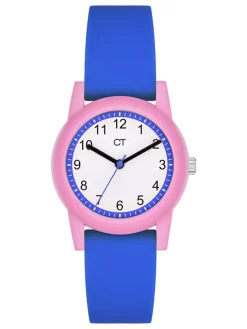 Quarzuhr in Blau/ Rosa/ Weiß