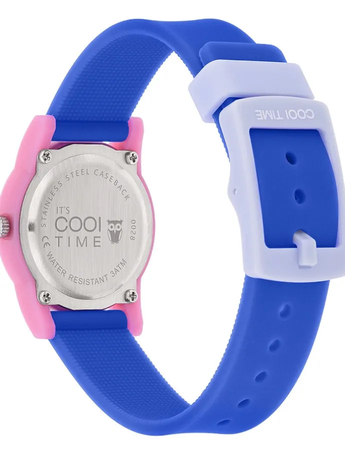 Quarzuhr in Blau/ Rosa/ Weiß