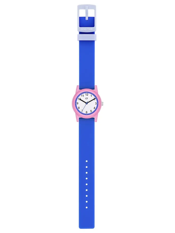 Quarzuhr in Blau/ Rosa/ Weiß