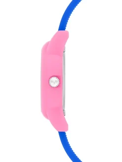 Quarzuhr in Blau/ Rosa/ Weiß