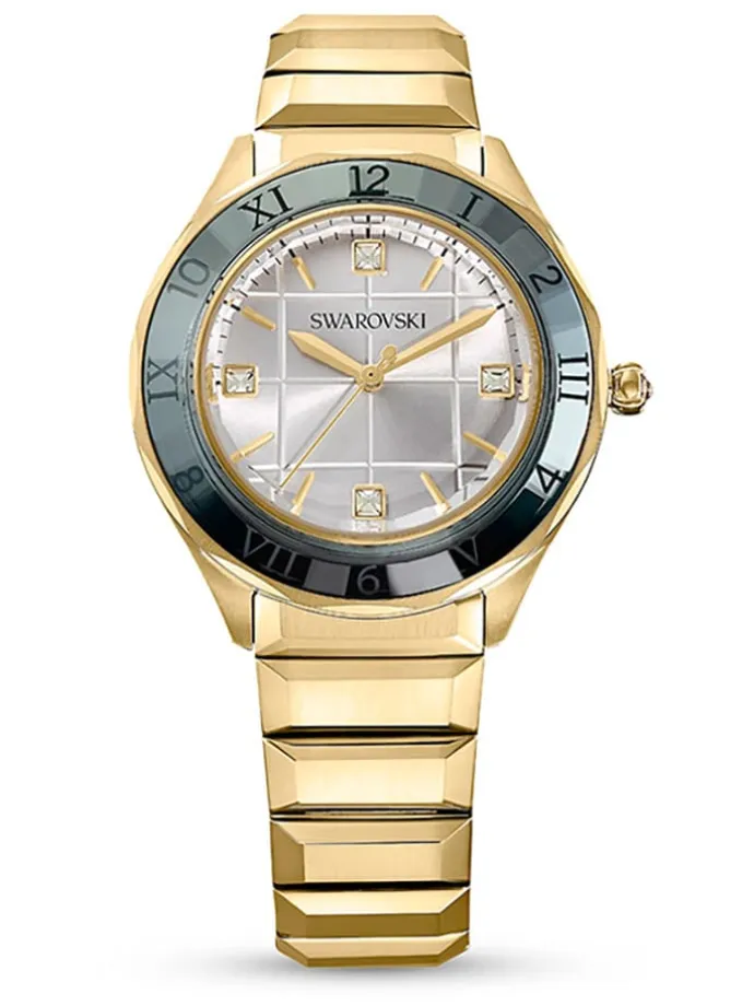 Quarzuhr in Gold/ Grün/ Weiß