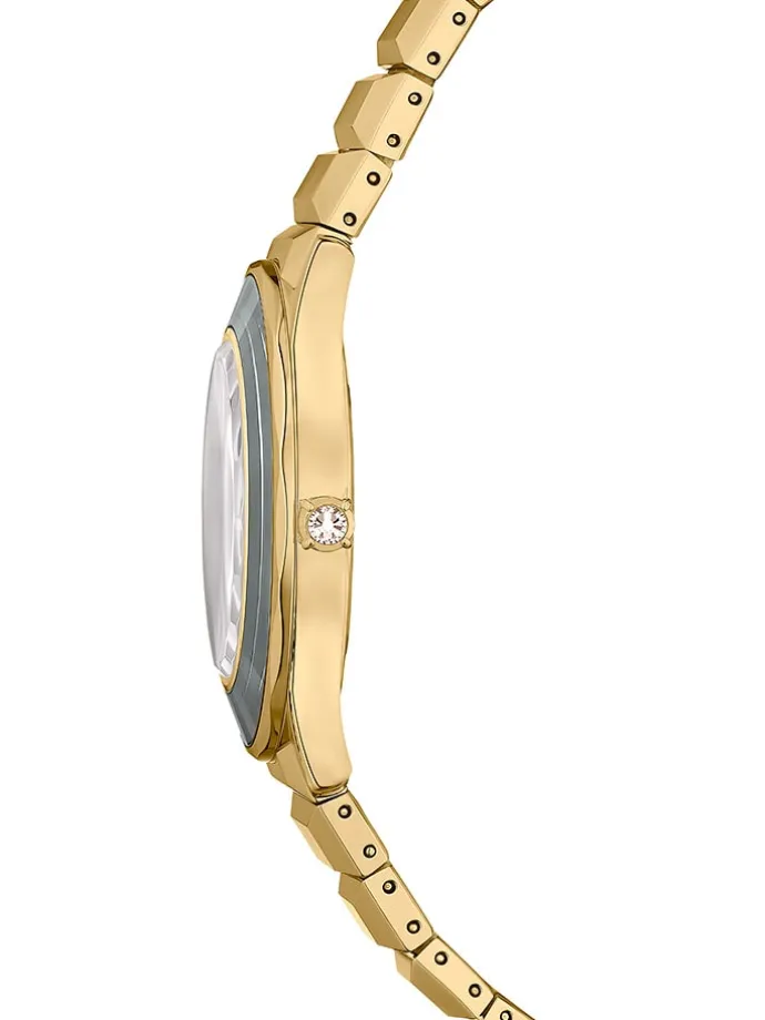 Quarzuhr in Gold/ Grün/ Weiß