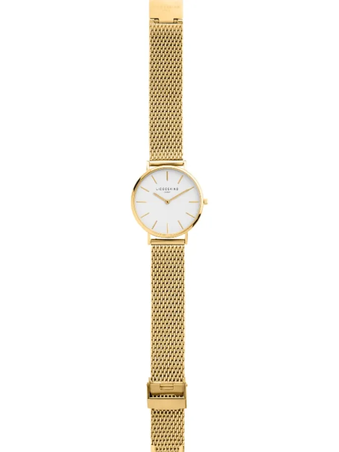 Quarzuhr in Gold/ Weiß