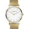 Quarzuhr in Gold/ Weiß