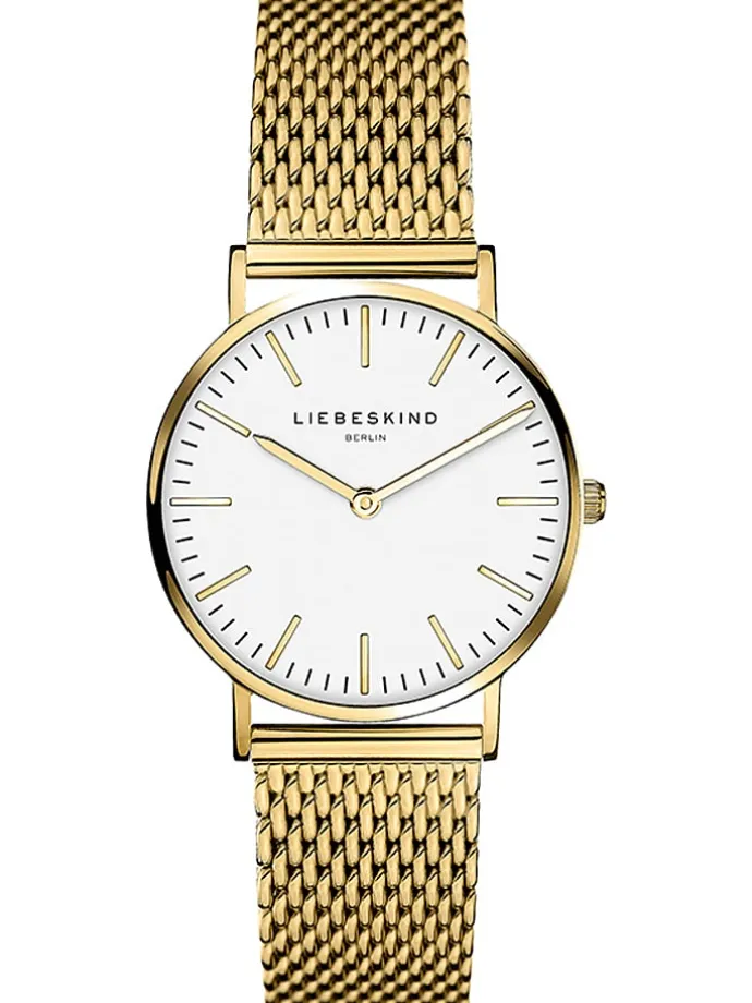 Quarzuhr in Gold/ Weiß