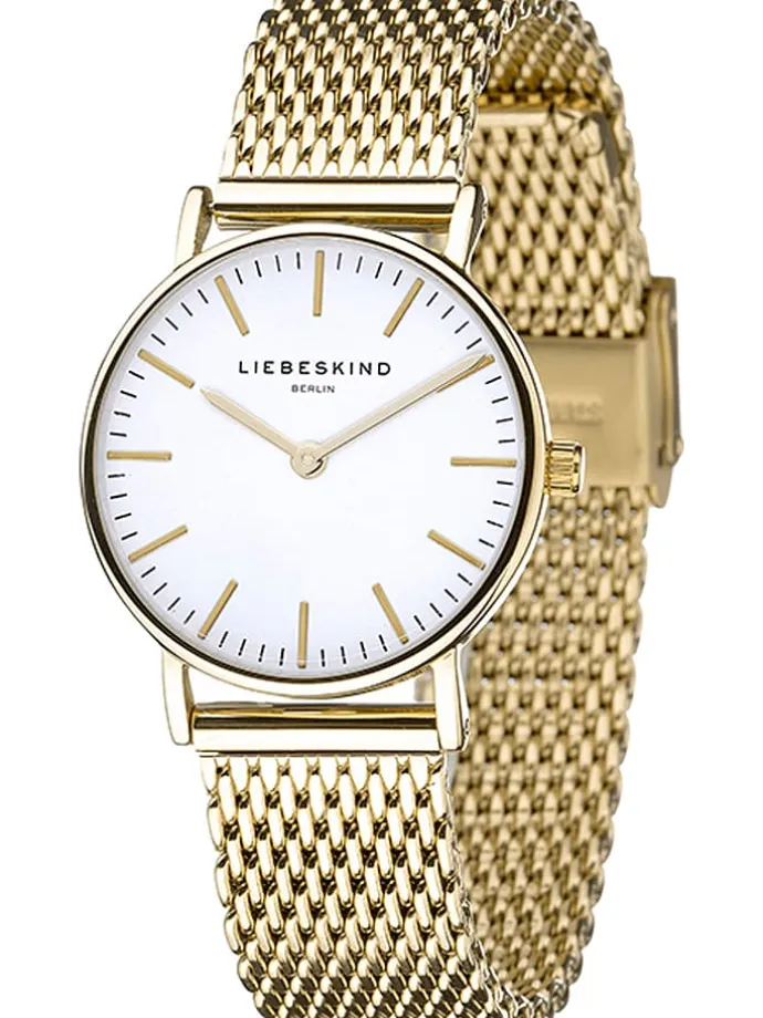 Quarzuhr in Gold/ Weiß