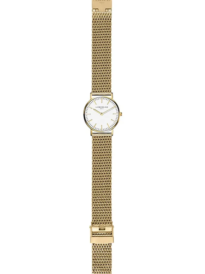Quarzuhr in Gold/ Weiß
