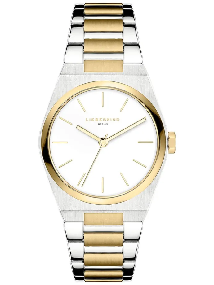 Quarzuhr in Gold-Silber/ Weiß
