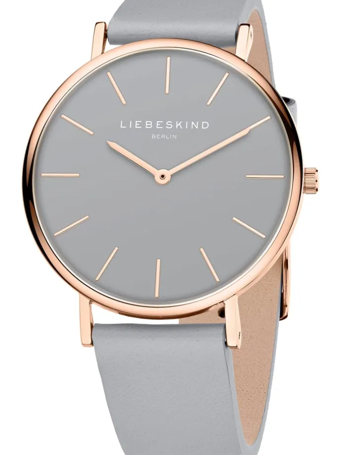 Quarzuhr in Grau/ Roségold