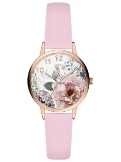 Quarzuhr in Rosa/ Roségold/ Bunt