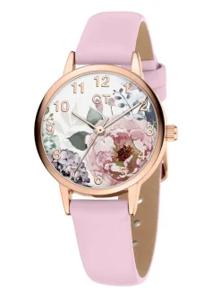 Quarzuhr in Rosa/ Roségold/ Bunt