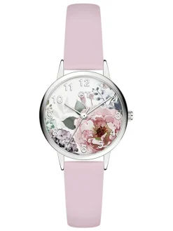 Quarzuhr in Rosa/ Silber/ Bunt