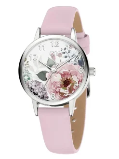Quarzuhr in Rosa/ Silber/ Bunt