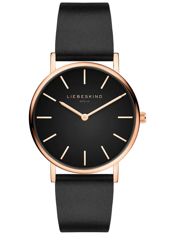 Quarzuhr in Roségold/ Schwarz
