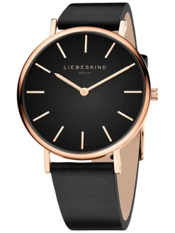 Quarzuhr in Roségold/ Schwarz
