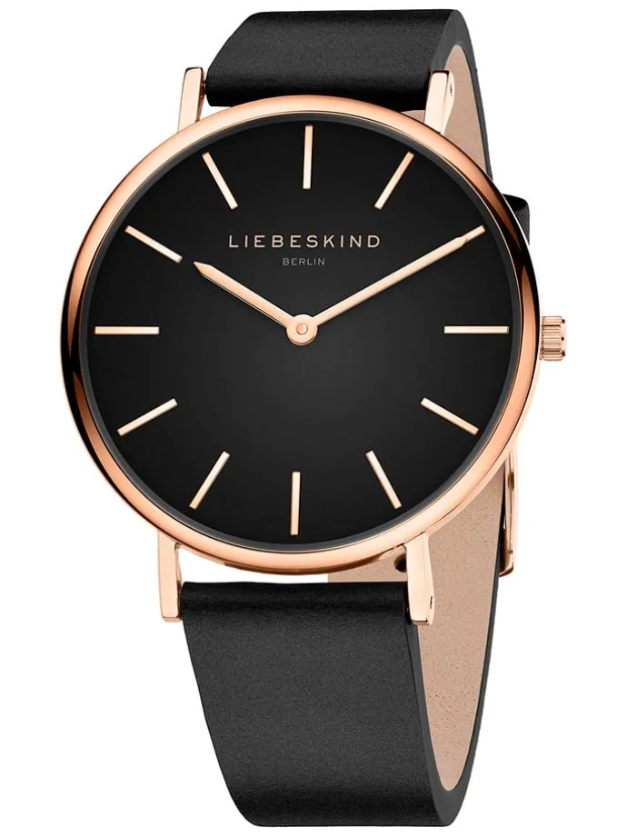 Quarzuhr in Roségold/ Schwarz