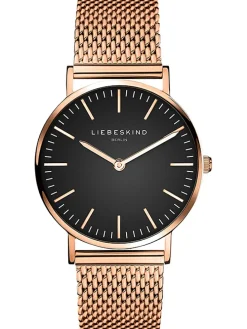 Quarzuhr in Roségold/ Schwarz