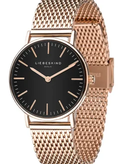 Quarzuhr in Roségold/ Schwarz