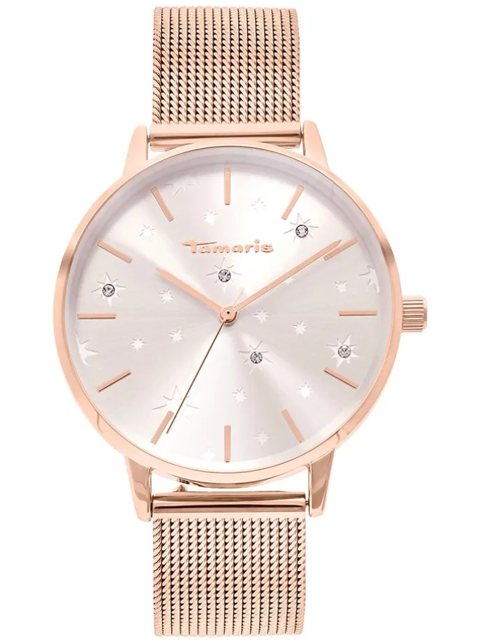 Quarzuhr in Roségold/ Weiß
