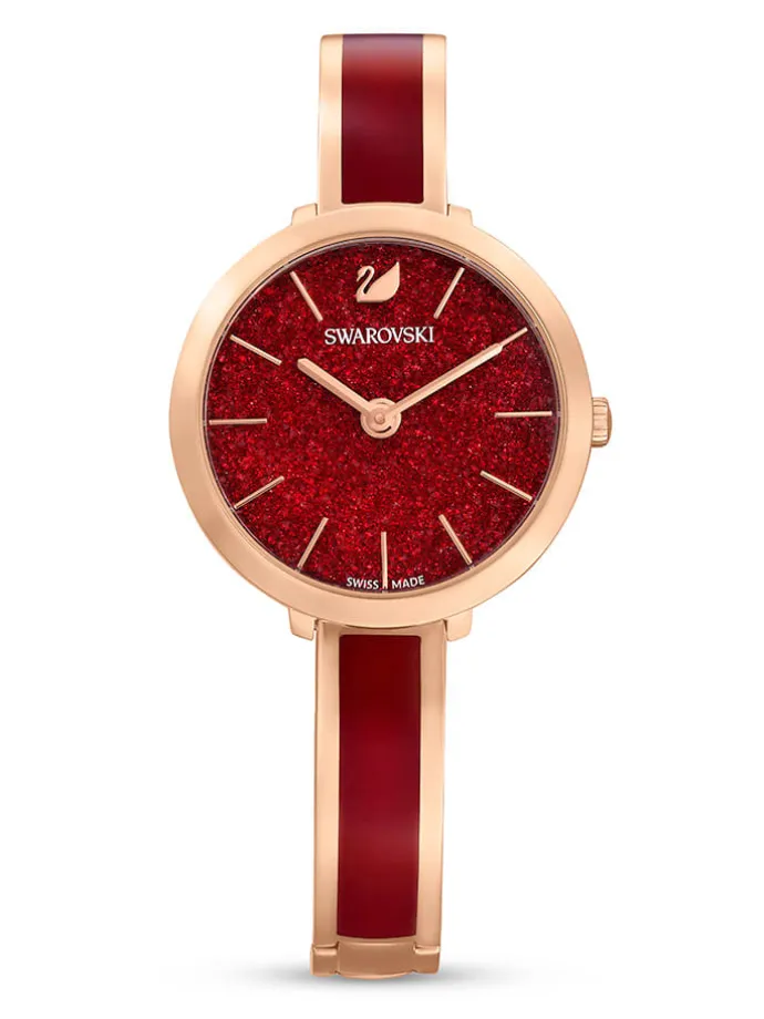 Quarzuhr in Rosévegold/ Rot