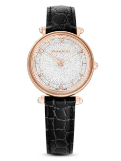 Quarzuhr in Schwarz/  Roségold/ Weiß